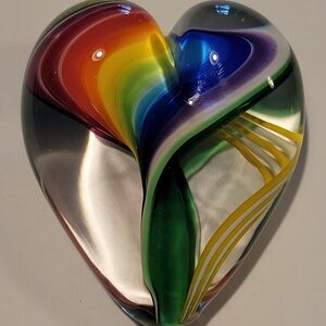 Glass Art Studio Heart Shepe,colorful Murano Styel Art.